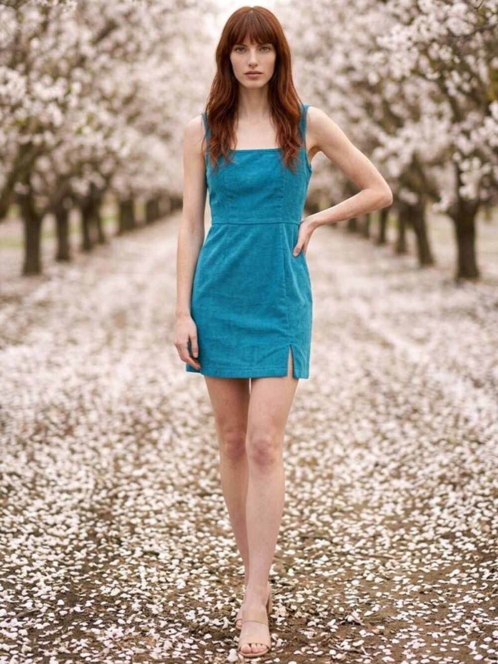 🔹️NWT Japna Teal Corduroy Sleeveless Dress Large